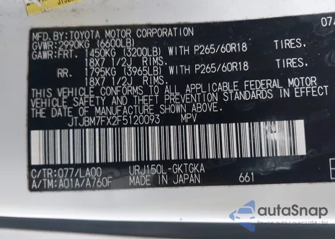 2015 Lexus Gx 460 z USA, uszkodzony, nr VIN JTJBM7FX2F5120093